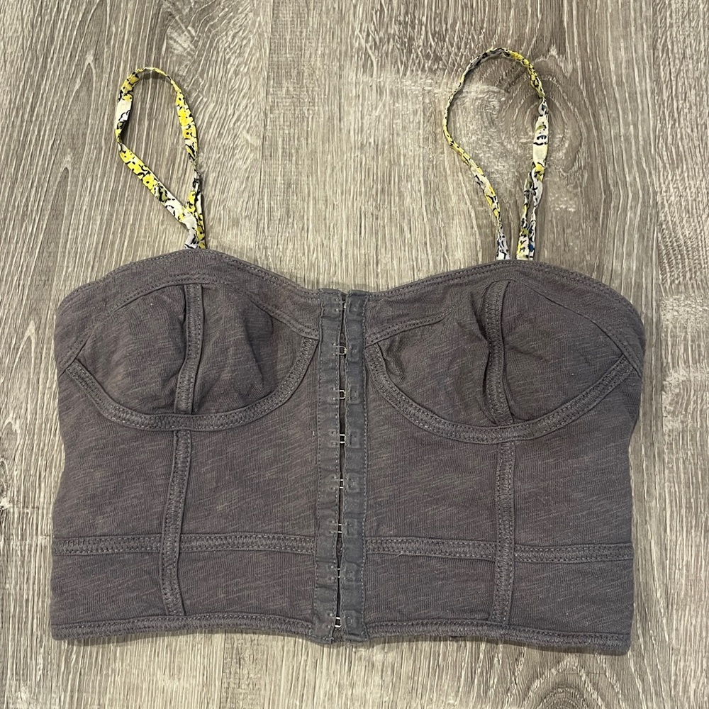 Gray Bustier Bralette Crop Top